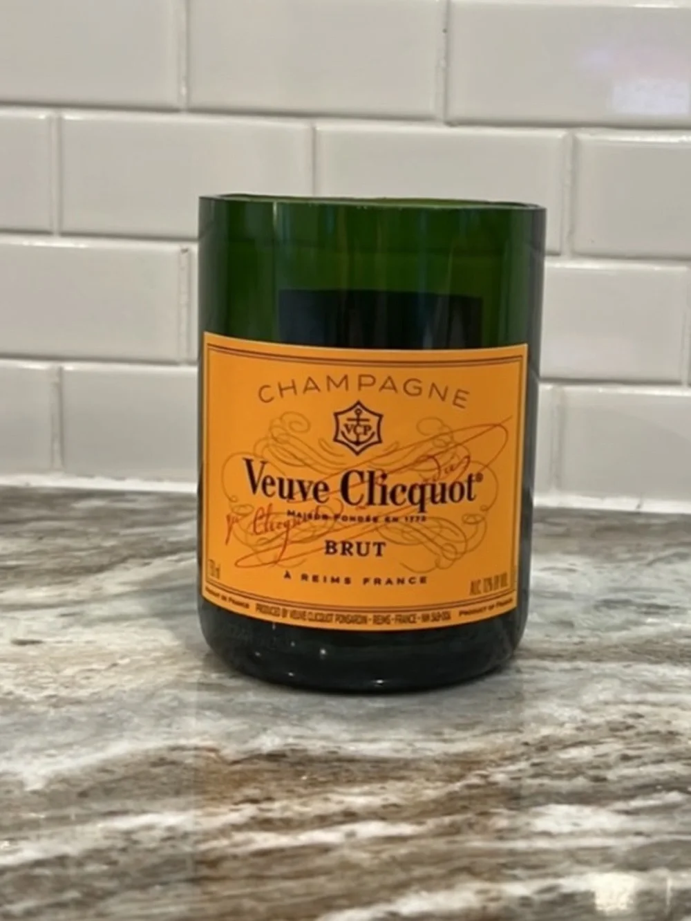 Repurposed empty champagne